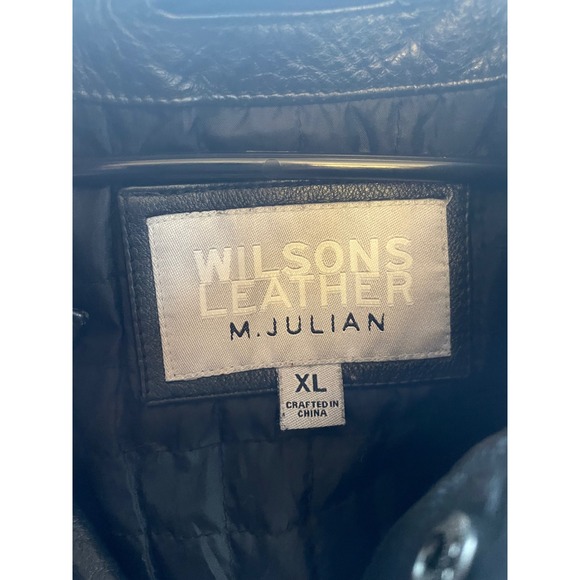 Wilsons‎ Leather M Julian Jacket XL Black Brown Striped Motorcycle Biker - Picture 4 of 8